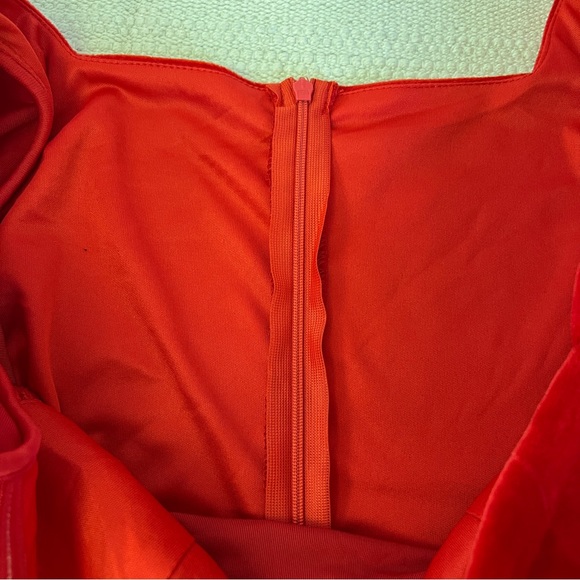 Hot Fashionista Red Matilda Velvet Long Sleeve Pleated Hem Mini Dress - Picture 13 of 16